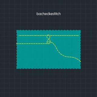 Backstitch diagram stitched on linen