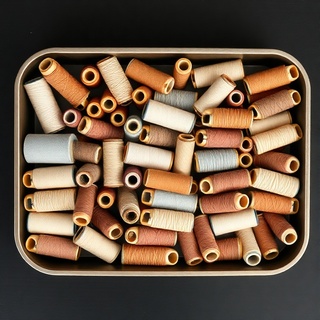 Tray of wound bobbins