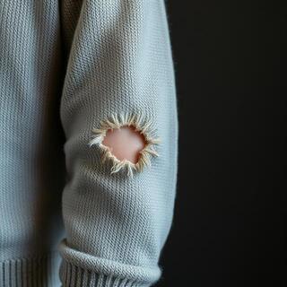 Sweater elbow before repair
