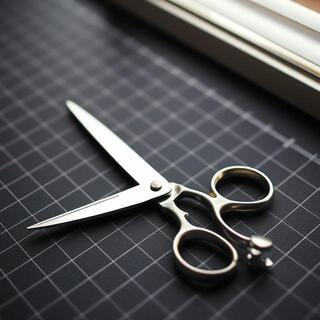 Tailor’s shears on cutting mat