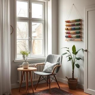 Calm studio corner with sunlight