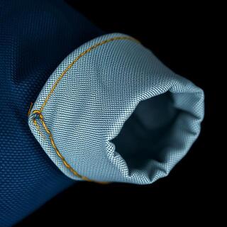 Rolled cuff showing selvedge