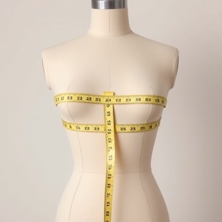 Measuring bust with tape