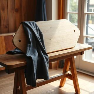 Tailor’s pressing board with curved edge