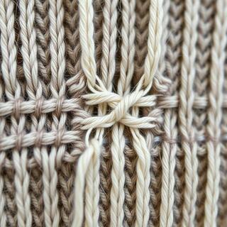 Wool darning sample on knit fabric