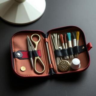 Compact travel sewing kit